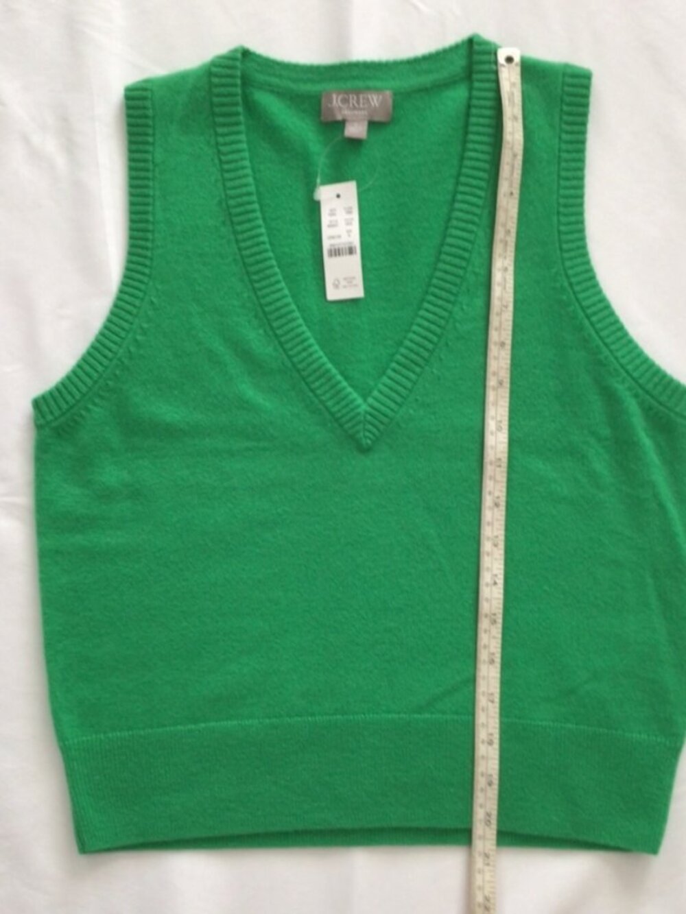 J Crew Cashmere V-neck Vest Kelly Green Sz S - Picture 4 of 4